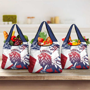 Personalised Afro Liberia Grocery Bag African King Lion - Grunge Style