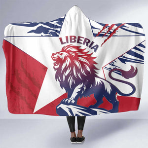 Personalised Afro Liberia Hooded Blanket African King Lion - Grunge Style