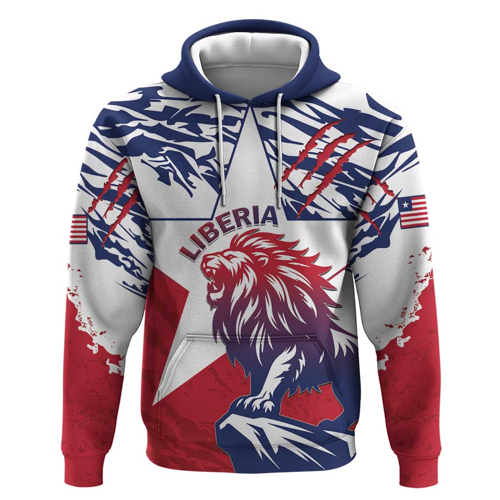 Personalised Afro Liberia Hoodie African King Lion - Grunge Style