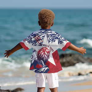 Personalised Afro Liberia Kid Hawaiian Shirt African King Lion - Grunge Style