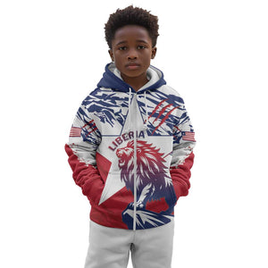 Personalised Afro Liberia Kid Hoodie African King Lion - Grunge Style