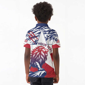 Personalised Afro Liberia Kid Polo Shirt African King Lion - Grunge Style