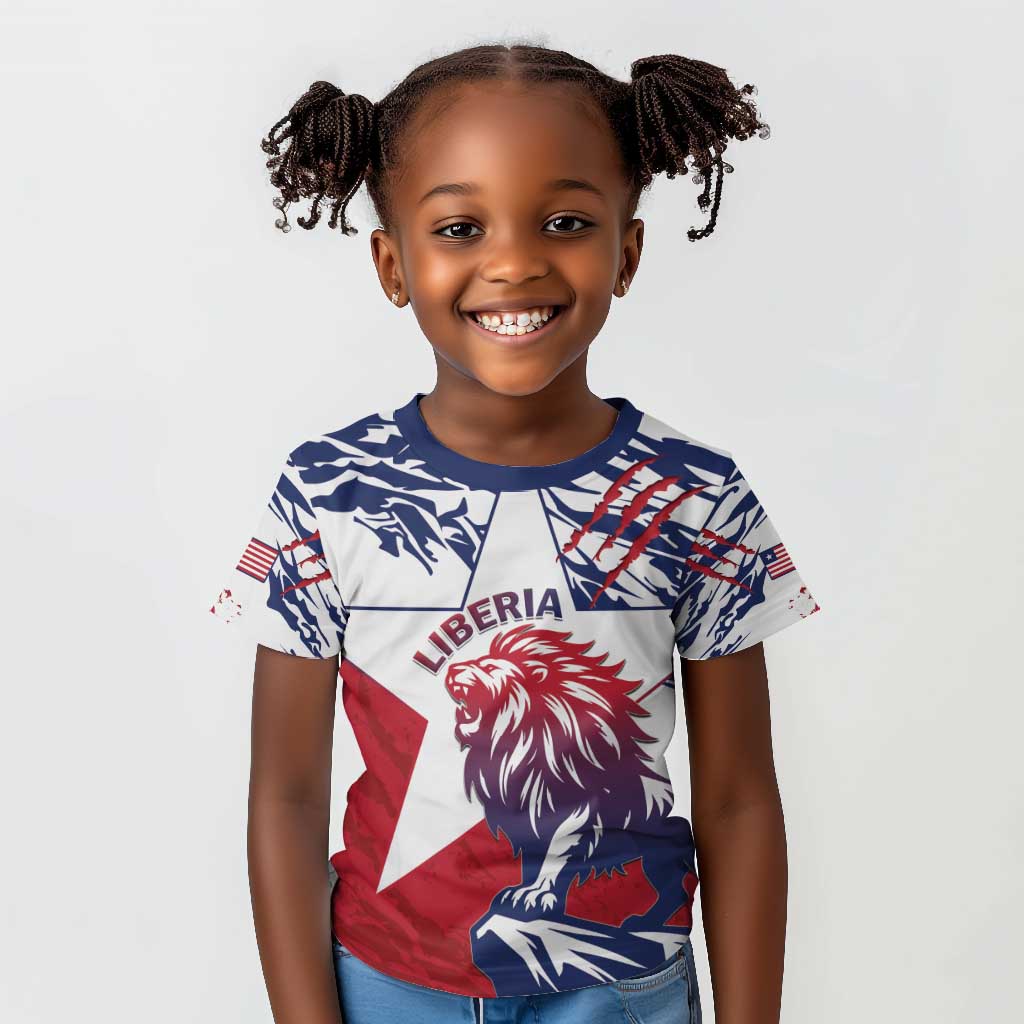 Personalised Afro Liberia Kid T shirt African King Lion - Grunge Style