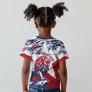 Personalised Afro Liberia Kid T shirt African King Lion - Grunge Style