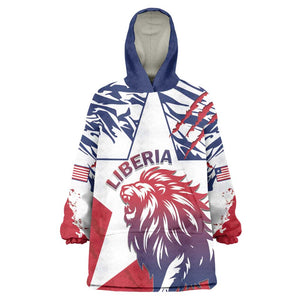 Personalised Afro Liberia Kid Wearable Blanket Hoodie African King Lion - Grunge Style