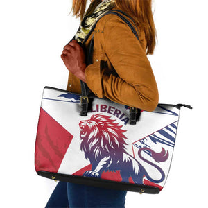 Personalised Afro Liberia Leather Tote Bag African King Lion - Grunge Style