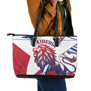 Personalised Afro Liberia Leather Tote Bag African King Lion - Grunge Style