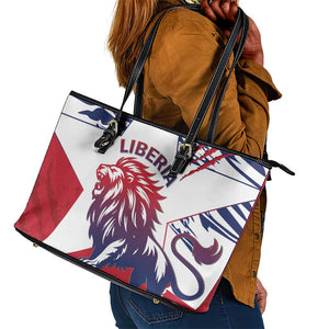 Personalised Afro Liberia Leather Tote Bag African King Lion - Grunge Style