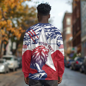 Personalised Afro Liberia Long Sleeve Shirt African King Lion - Grunge Style LT15