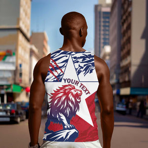 Personalised Afro Liberia Men Tank Top African King Lion - Grunge Style