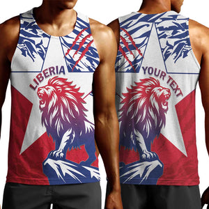 Personalised Afro Liberia Men Tank Top African King Lion - Grunge Style