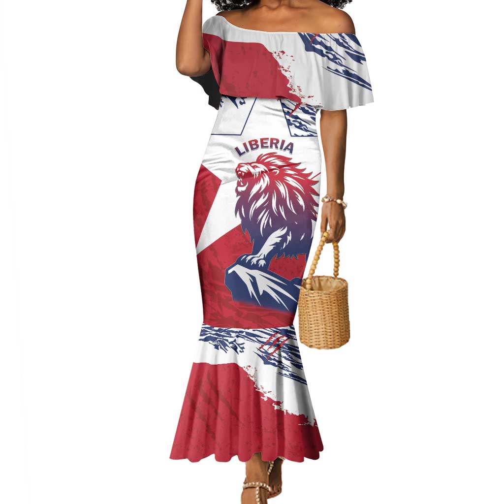 Personalised Afro Liberia Mermaid Dress African King Lion - Grunge Style