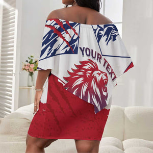 Personalised Afro Liberia Off Shoulder Short Dress African King Lion - Grunge Style