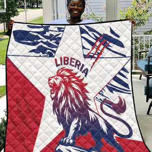 Personalised Afro Liberia Quilt African King Lion - Grunge Style