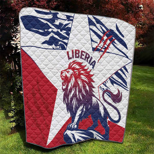 Personalised Afro Liberia Quilt African King Lion - Grunge Style