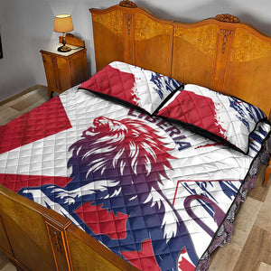 Personalised Afro Liberia Quilt Bed Set African King Lion - Grunge Style