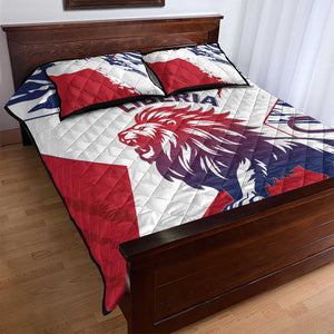 Personalised Afro Liberia Quilt Bed Set African King Lion - Grunge Style