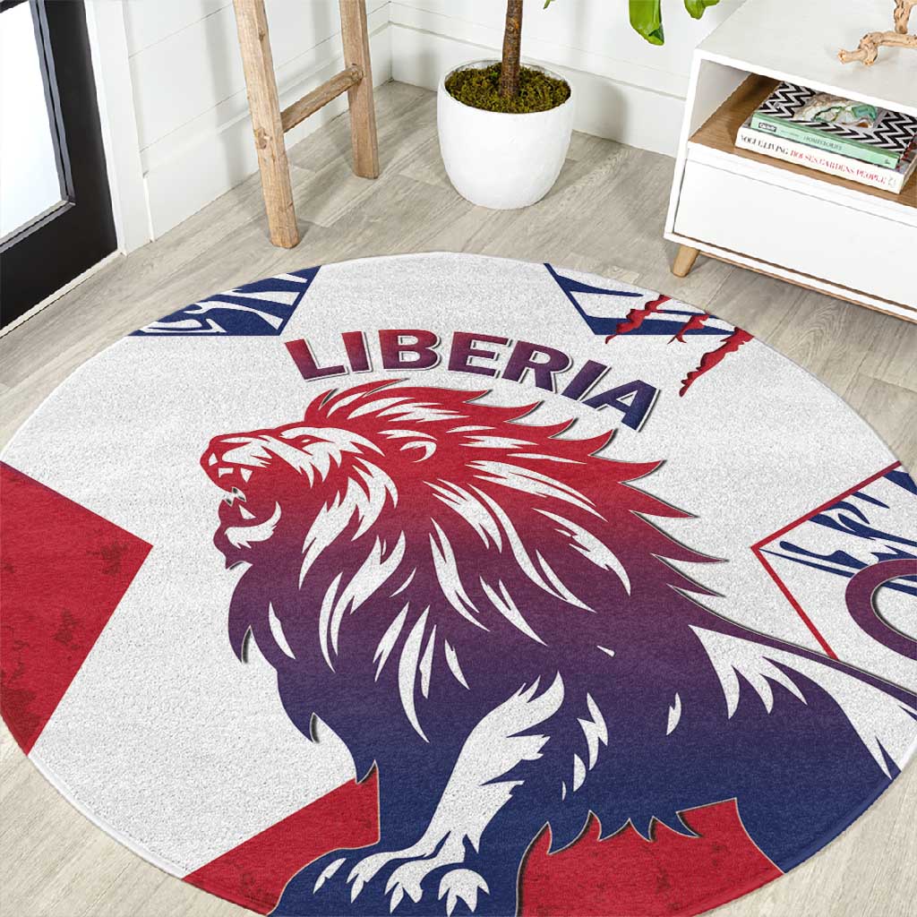 Personalised Afro Liberia Round Carpet African King Lion - Grunge Style