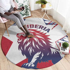 Personalised Afro Liberia Round Carpet African King Lion - Grunge Style