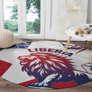 Personalised Afro Liberia Round Carpet African King Lion - Grunge Style