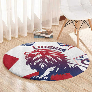 Personalised Afro Liberia Round Carpet African King Lion - Grunge Style