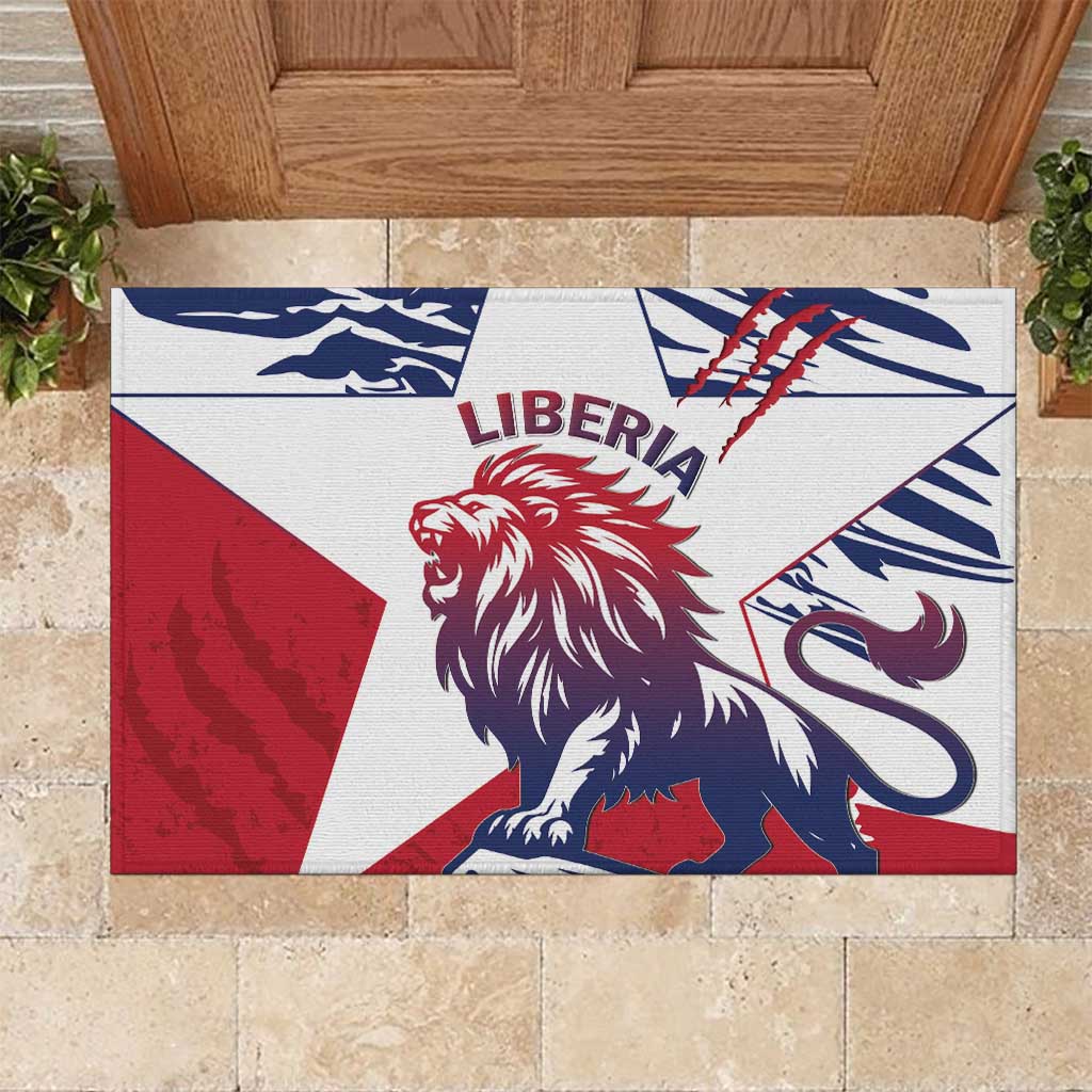 Personalised Afro Liberia Rubber Doormat African King Lion - Grunge Style