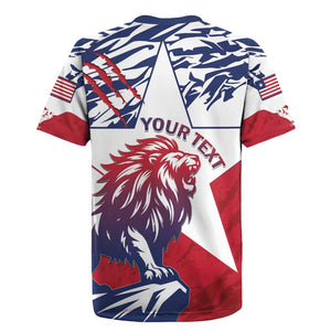 Personalised Afro Liberia Rugby Jersey African King Lion - Grunge Style