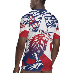 Personalised Afro Liberia Rugby Jersey African King Lion - Grunge Style