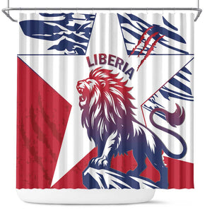 Personalised Afro Liberia Shower Curtain African King Lion - Grunge Style