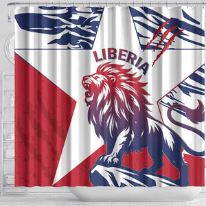 Personalised Afro Liberia Shower Curtain African King Lion - Grunge Style