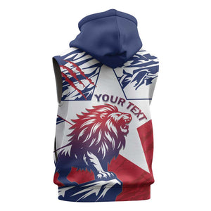 Personalised Afro Liberia Sleeveless Hoodie African King Lion - Grunge Style - African Pride