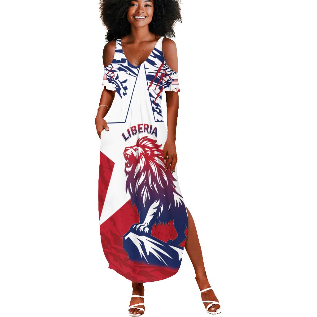 Personalised Afro Liberia Summer Maxi Dress African King Lion - Grunge Style