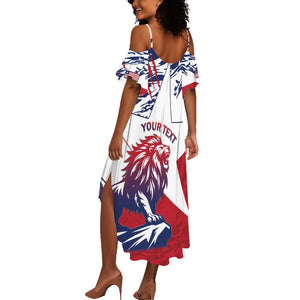 Personalised Afro Liberia Summer Maxi Dress African King Lion - Grunge Style