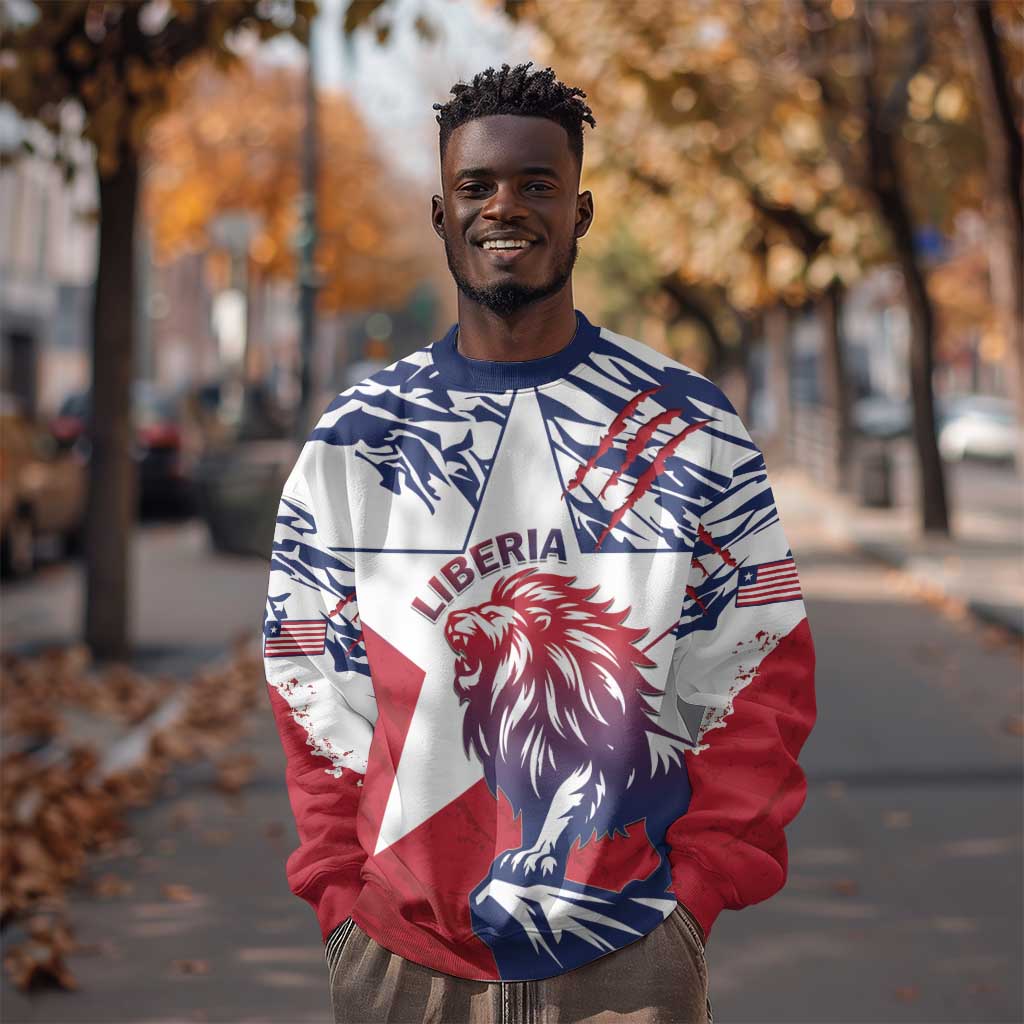 Personalised Afro Liberia Sweatshirt African King Lion - Grunge Style