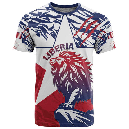 Personalised Afro Liberia T shirt African King Lion - Grunge Style