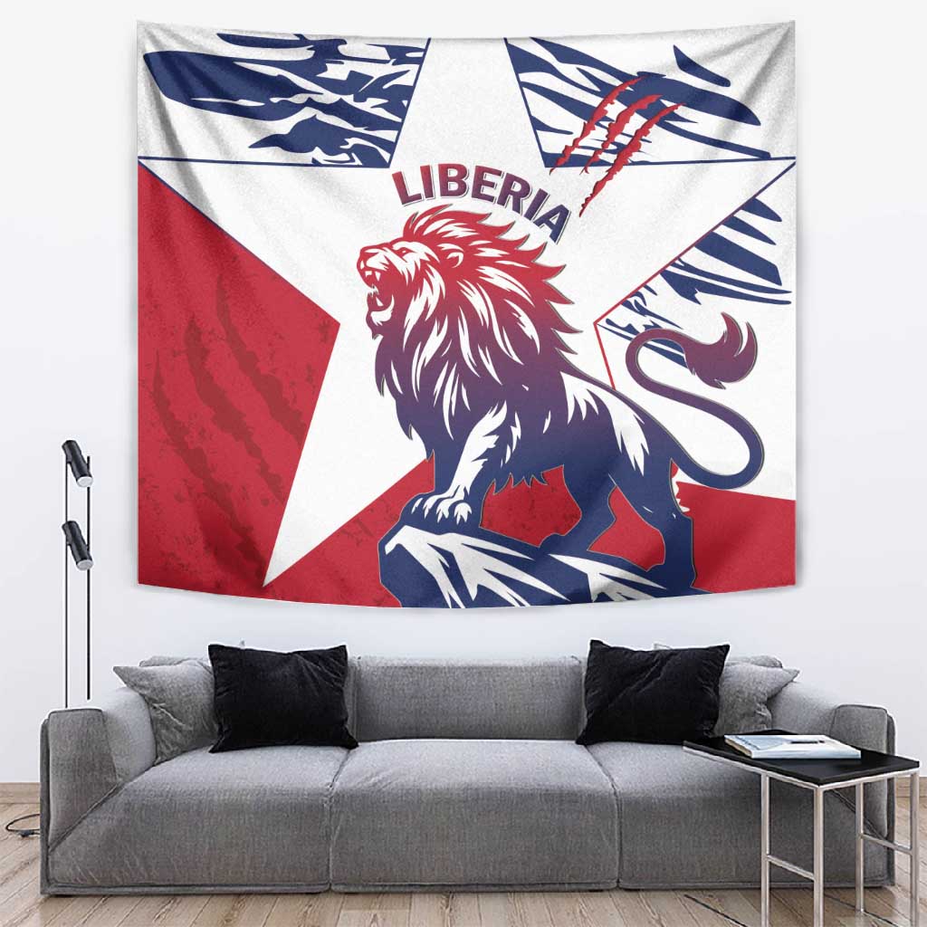 Personalised Afro Liberia Tapestry African King Lion - Grunge Style