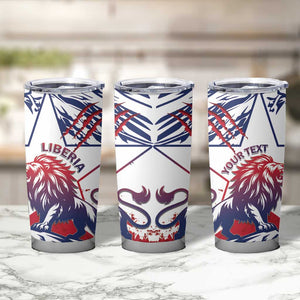 Personalised Afro Liberia Tumbler Cup African King Lion - Grunge Style