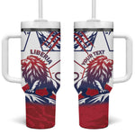 Personalised Afro Liberia Tumbler With Handle African King Lion - Grunge Style
