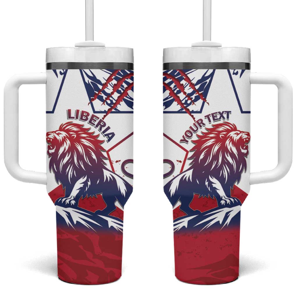 Personalised Afro Liberia Tumbler With Handle African King Lion - Grunge Style