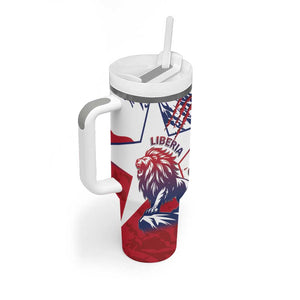 Personalised Afro Liberia Tumbler With Handle African King Lion - Grunge Style