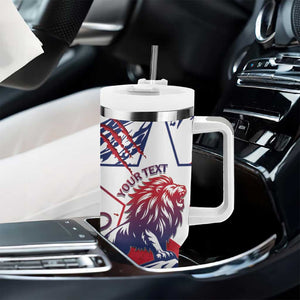 Personalised Afro Liberia Tumbler With Handle African King Lion - Grunge Style