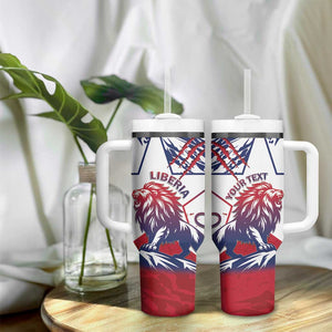 Personalised Afro Liberia Tumbler With Handle African King Lion - Grunge Style