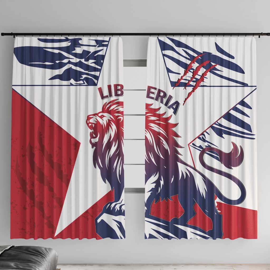 Personalised Afro Liberia Window Curtain African King Lion - Grunge Style