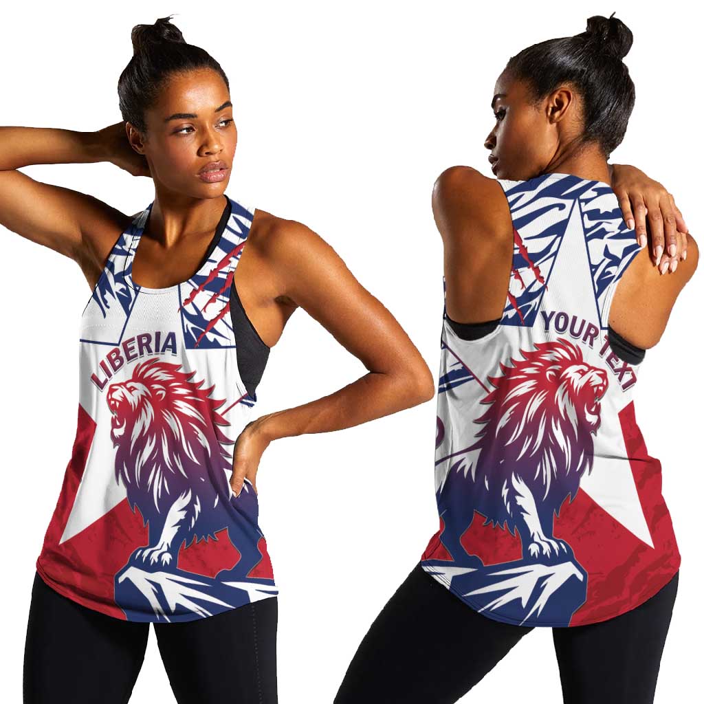 Personalised Afro Liberia Women Racerback Tank African King Lion - Grunge Style