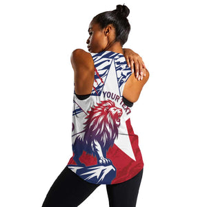 Personalised Afro Liberia Women Racerback Tank African King Lion - Grunge Style