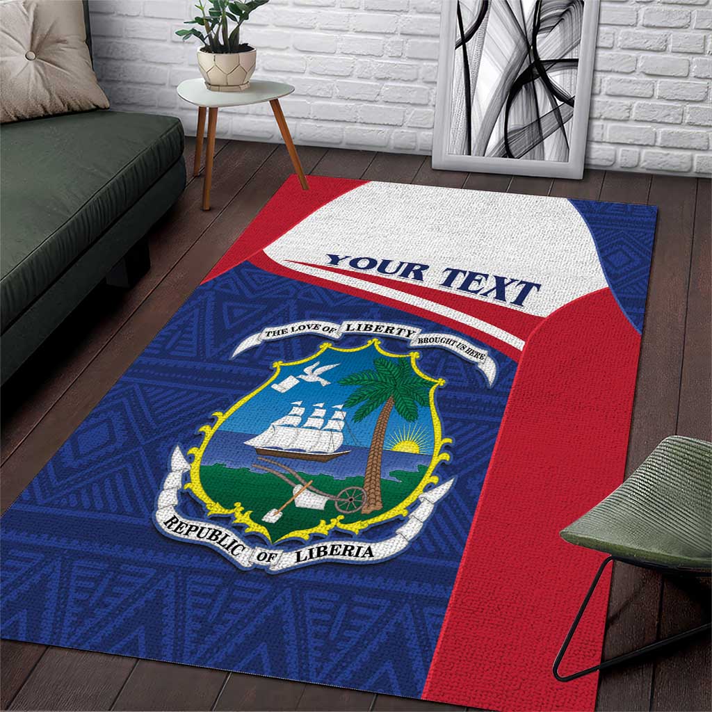 Personalised Liberia African Area Rug Coat Of Arms Flag