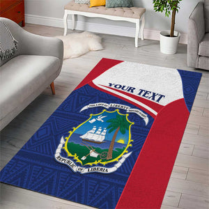 Personalised Liberia African Area Rug Coat Of Arms Flag