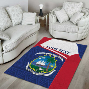 Personalised Liberia African Area Rug Coat Of Arms Flag