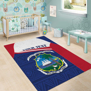 Personalised Liberia African Area Rug Coat Of Arms Flag