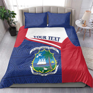 Personalised Liberia African Bedding Set Coat Of Arms Flag